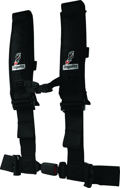 DragonFire Racing Harness H-Style- 4-Point- EZ-Adjust- 3in Buckle- Black DragonFire Racing Seat Belts & Harnesses  AXOPROS