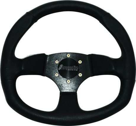 DragonFire Racing Steering Wheels - D-Shaped- Vinyl- Black- 0in offset DragonFire Racing Steering Wheels  AXOPROS
