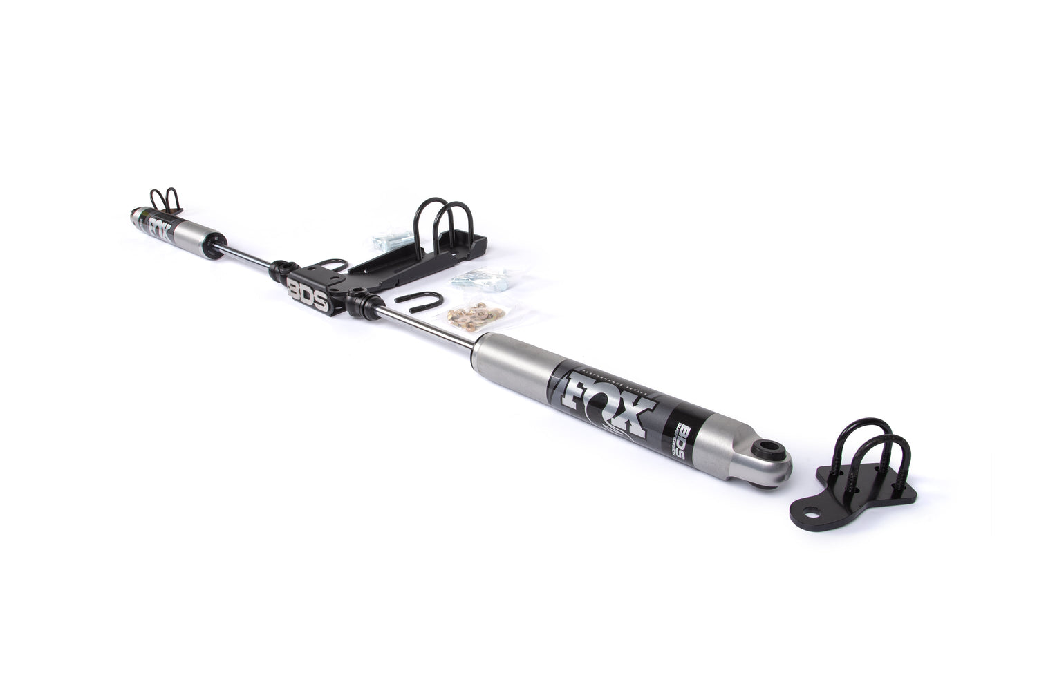 Dual Steering Stabilizer Kit W/ FOX 2.0 Performance Shocks - Jeep Wrangler JL (18-24) And Gladiator JT (21-23) BDS Suspension Steering Stabilizer Hardware Kit  AXOPROS