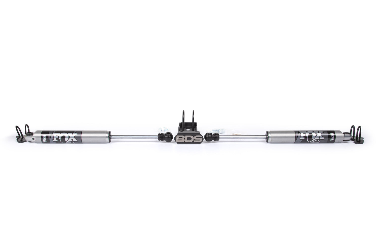 Dual Steering Stabilizer Kit W/ FOX 2.0 Performance Shocks - Jeep Wrangler JL (18-24) And Gladiator JT (21-23) BDS Suspension Steering Stabilizer Hardware Kit  AXOPROS