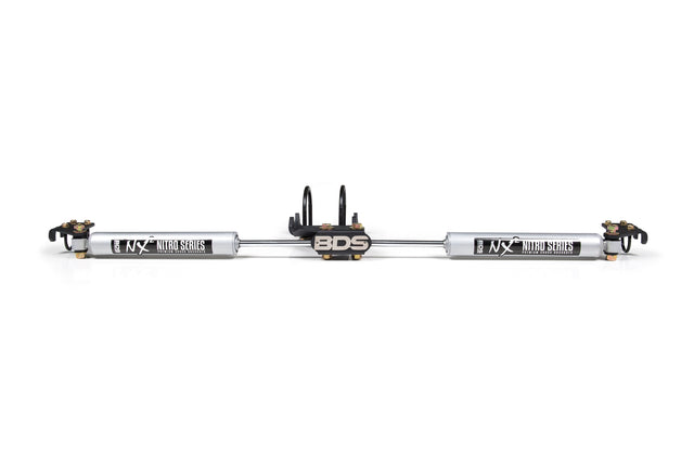 Dual Steering Stabilizer Kit W/ NX2 Shocks - Fits 2.5-9 Inch Lift - Ford F250/F350 Super Duty (05-24) 4WD BDS Suspension Steering Stabilizer Hardware Kit  AXOPROS