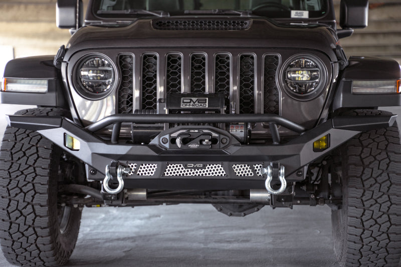 DV8 Offroad 07-18 Jeep Wrangler JK / 18-23 Wrangler JL / 20-23 Gladiator JT MTO Series Front Bumper DV8 Offroad Bumpers - Steel  AXOPROS