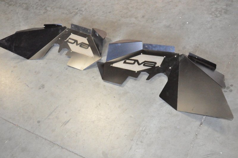 DV8 Offroad 07-18 Jeep Wrangler JK Front Aluminum Inner Fender - Black DV8 Offroad Wheel Well Liners  AXOPROS