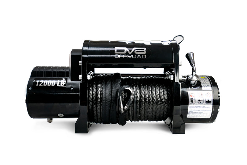 DV8 Offroad 12000 LB Winch w/ Synthetic Line & Wireless Remote - Black DV8 Offroad Winch Kit  AXOPROS