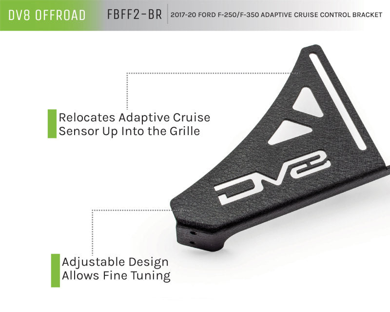 DV8 Offroad 2017+ Ford F/250/350 Adaptive Cruise Control Relocation Bracket DV8 Offroad Brackets  AXOPROS