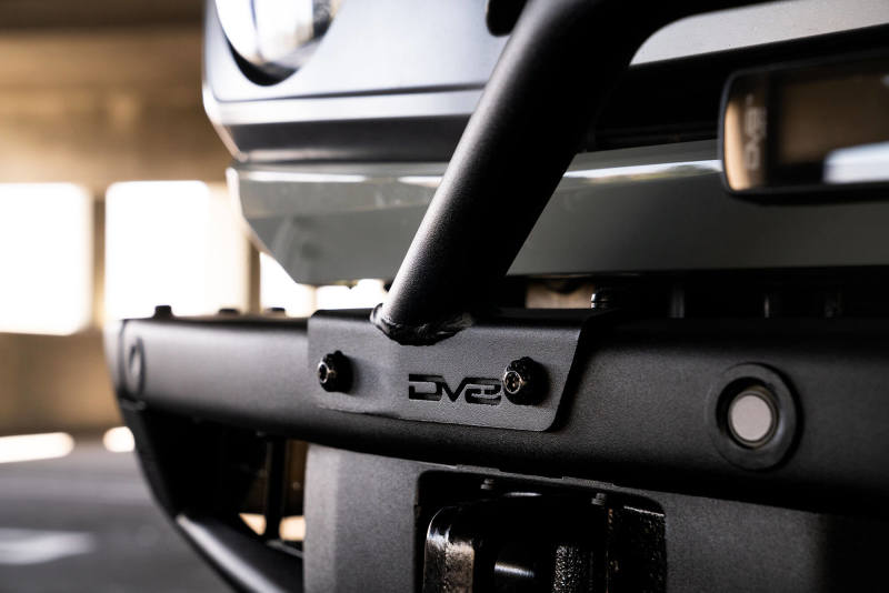 DV8 Offroad 2021-2022 Ford Bronco (Not For Factory Plastic Bumper) Factory Bumper Bull Bar - Black DV8 Offroad Light Mounts  AXOPROS