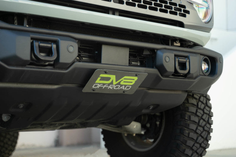 DV8 Offroad 2021 Ford Bronco Capable Bumper Slanted Front License Plate Mount DV8 Offroad Uncategorized  AXOPROS