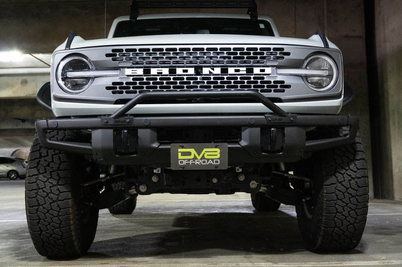 DV8 Offroad 21-22 Ford Bronco Factory Front Bumper Licence Relocation Bracket - Front DV8 Offroad License Plate Relocation  AXOPROS