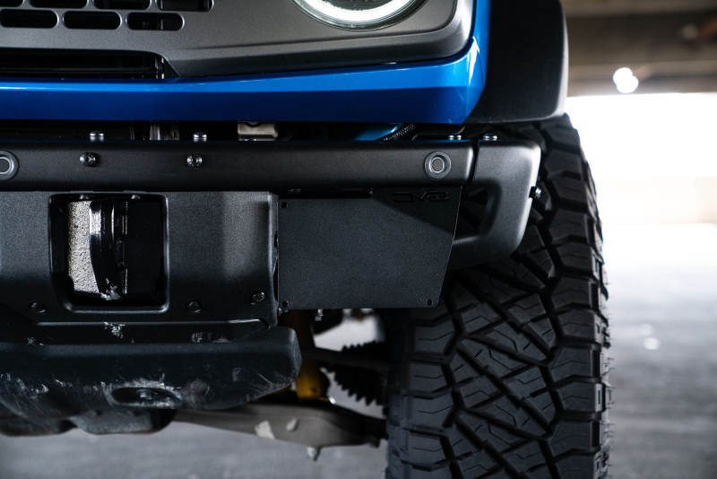 DV8 Offroad 21-22 Ford Bronco Factory Front Bumper License Relocation Bracket - Side DV8 Offroad License Plate Relocation  AXOPROS
