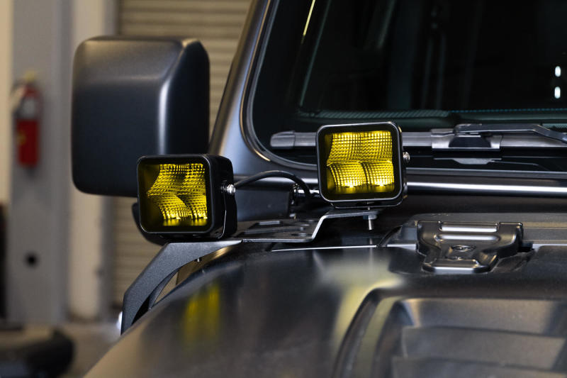 DV8 Offroad 3in Elite Series LED Amber Pod Light DV8 Offroad Light Bars & Cubes  AXOPROS