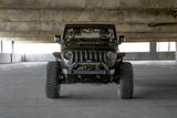 DV8 Offroad 07-23 Jeep Wrangler/Gladiator JT/JK/JL FS-25 Stubby Front Bumper w/Plated Bull Bar DV8 Offroad Bumpers - Steel  AXOPROS