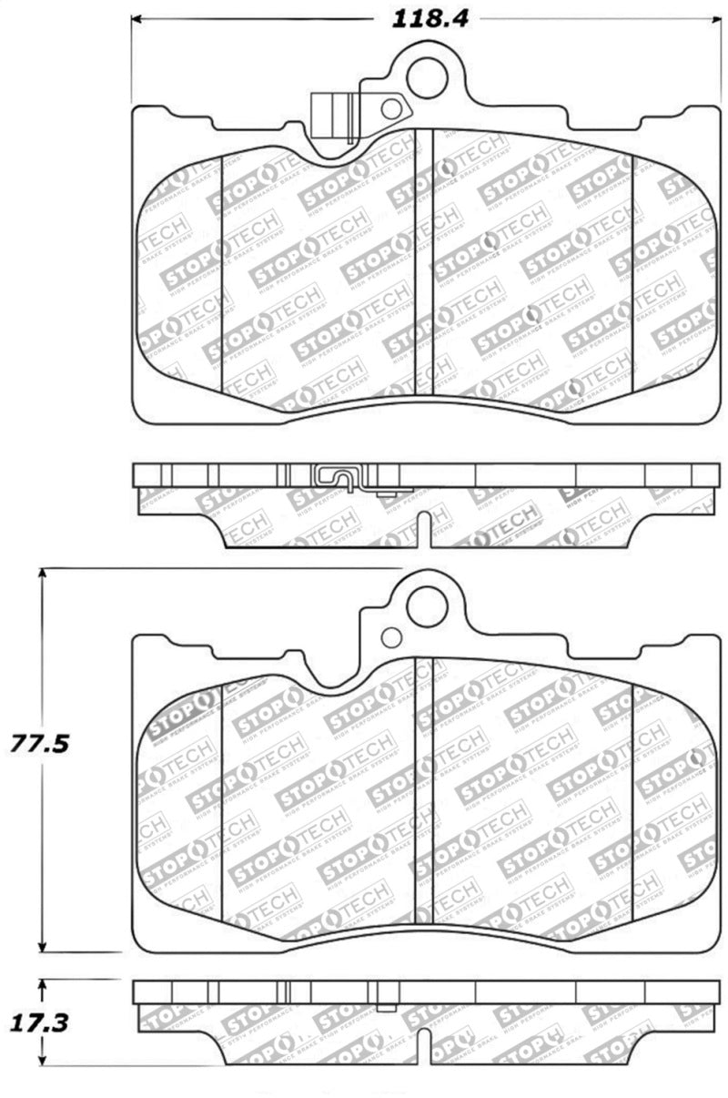 StopTech Performance 06 Lexus GS300/430 / 07-08 GS350 / 06-08 IS350 Front Brake Pads Stoptech Brake Pads - Performance  AXOPROS