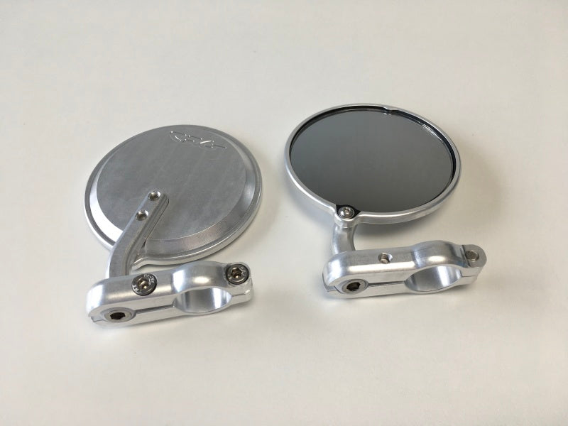 CRG Hindsight Folding 3 in. Round Bar-End Mirror Right - Silver CRG Constructors Side Mirrors  AXOPROS