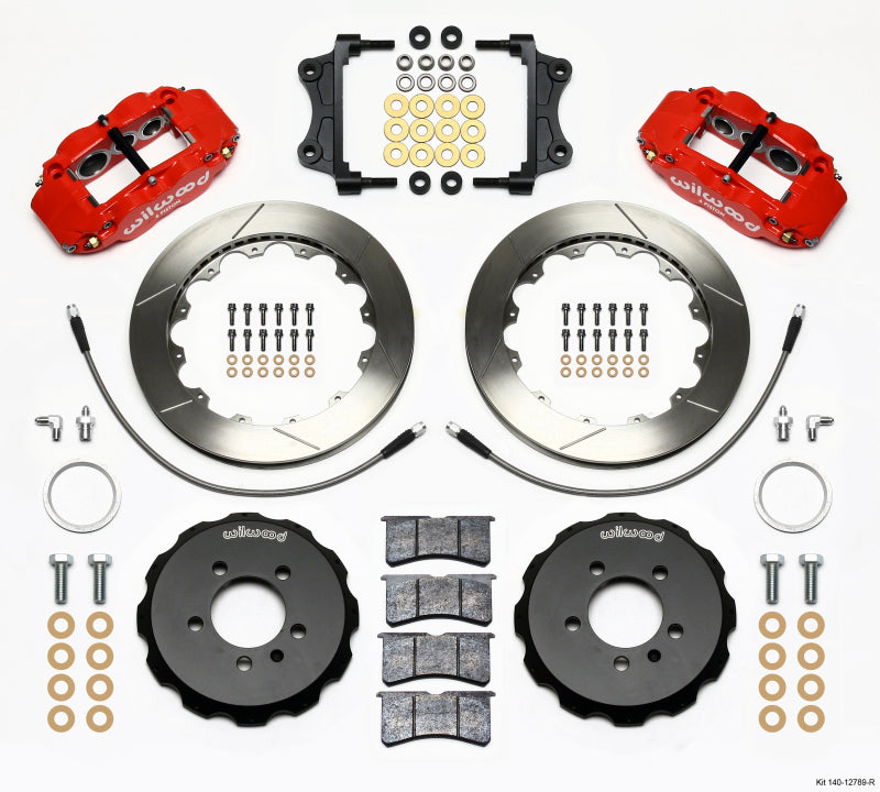 Wilwood Narrow Superlite 6R Front Hat Kit 12.88in Red 06-12 Volkswagen GTI w/ Lines Wilwood Big Brake Kits  AXOPROS