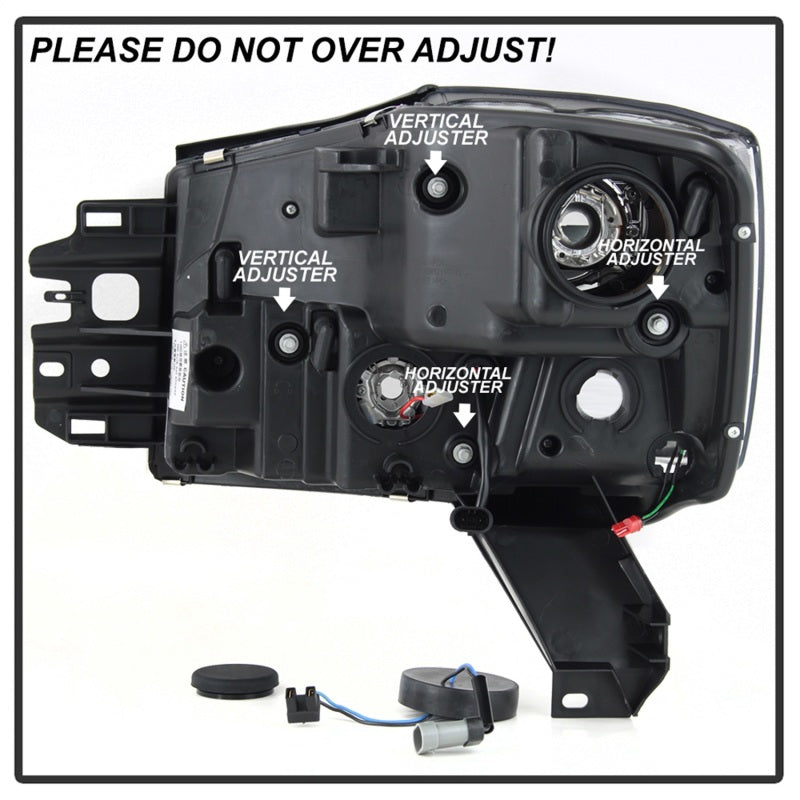 Spyder 04-15 Nissan Titan / 04-07 Nissan Armada V2 Projector Headlights - Black PRO-YD-NTI04-DRL-BK SPYDER Headlights  AXOPROS