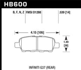 Hawk Infiniti G35 Sport/G37 / 08-10 Nissan Rogue / 07-09 Sentra SE-R / 10 Sentra SE-R M/T HPS Street Hawk Performance Brake Pads - Performance  AXOPROS