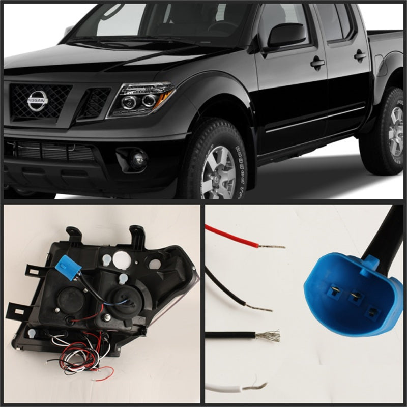 Spyder Nissan Frontier 05-08 Projector Headlights LED Halo LED Blk PRO-YD-NF05-HL-BK SPYDER Headlights  AXOPROS