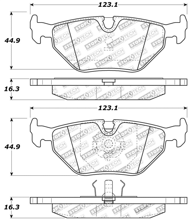 StopTech Performance 87-99 BMW M3 / 89-93 M5 / 98-02 Z3 Rear Street Performance Brake Pads Stoptech Brake Pads - Performance  AXOPROS