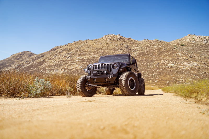 DV8 Offroad 07-23 Jeep Wrangler/Gladiator JT/JK/JL FS-25 Stubby Front Bumper w/Plated Bull Bar DV8 Offroad Bumpers - Steel  AXOPROS
