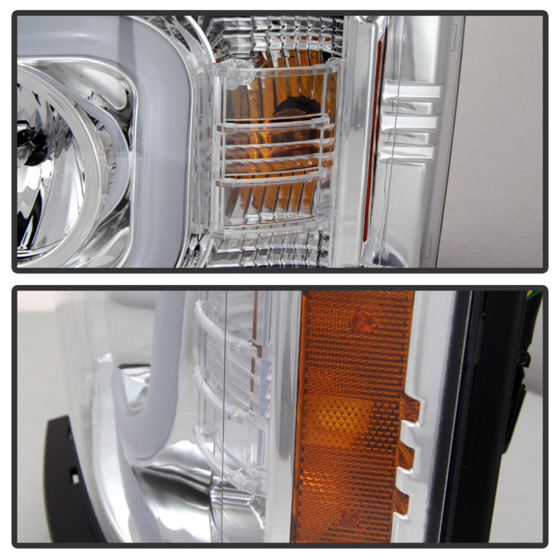Spyder Chevy Silverado 1500 14-16 Projector Headlights Light Bar DRL Chrm PRO-YD-CS14-LBDRL-C SPYDER Headlights  AXOPROS