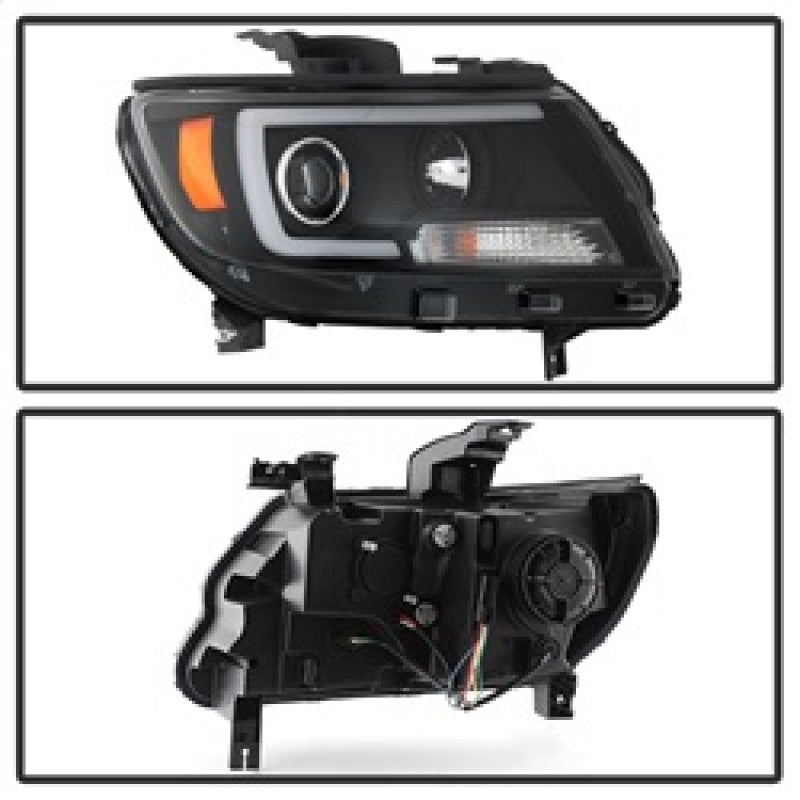 Spyder 15-17 Chevy Colorado Projector Headlights - Light Bar LED - Black (PRO-YD-CCO15-LBDRL-BK) SPYDER Headlights  AXOPROS