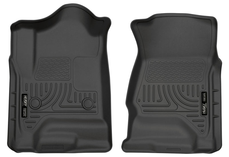 Husky Liners 14 Chevrolet Silverado 1500/GMC Sierra 1500 WeatherBeater Black Front Floor Liners Husky Liners Floor Mats - Rubber  AXOPROS