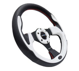 NRG Reinforced Steering Wheel (320mm) Blk w/White Trim & 4mm 3-Spoke NRG Steering Wheels  AXOPROS