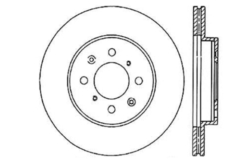 StopTech 90-01 Acura Integra (exc. Type R) / 01-05 Honda Civic / 07+ Honda Fit / 93-97 Del Sol VTEC Stoptech Brake Rotors - Slot & Drilled  AXOPROS
