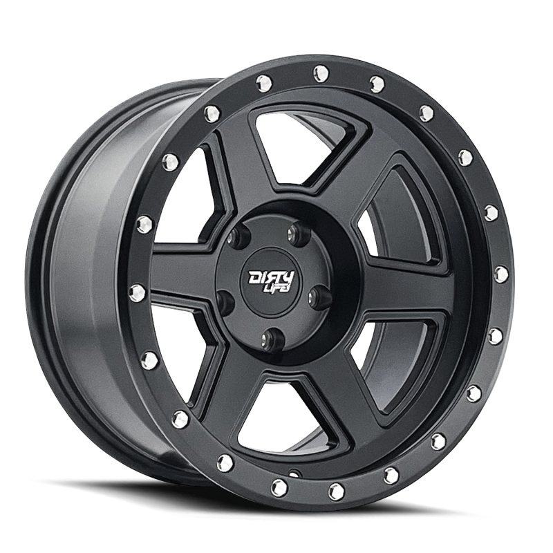 Dirty Life 9315 Compound 17x9 / 6x139.7 BP / -12mm Offset / 106mm Hub Matte Black Wheel Dirty Life Wheels - Cast  AXOPROS