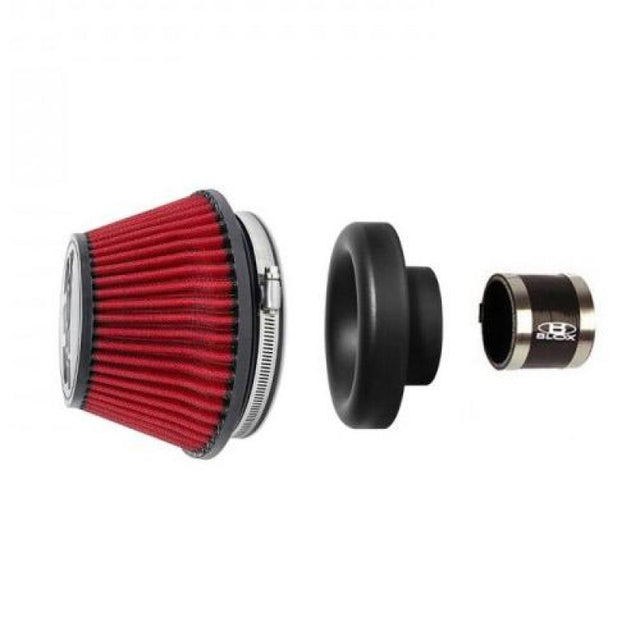 BLOX Racing Shorty Performance 5in Air Filter w/2.5in Velocity Stack and Coupler Kit BLOX Racing Air Filters - Direct Fit  AXOPROS