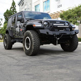 Westin 18-20 Jeep Wrangler WJ2 Full Width Front Bumper w/LED Light Bar Mount Textured Black Westin Bumpers - Steel  AXOPROS