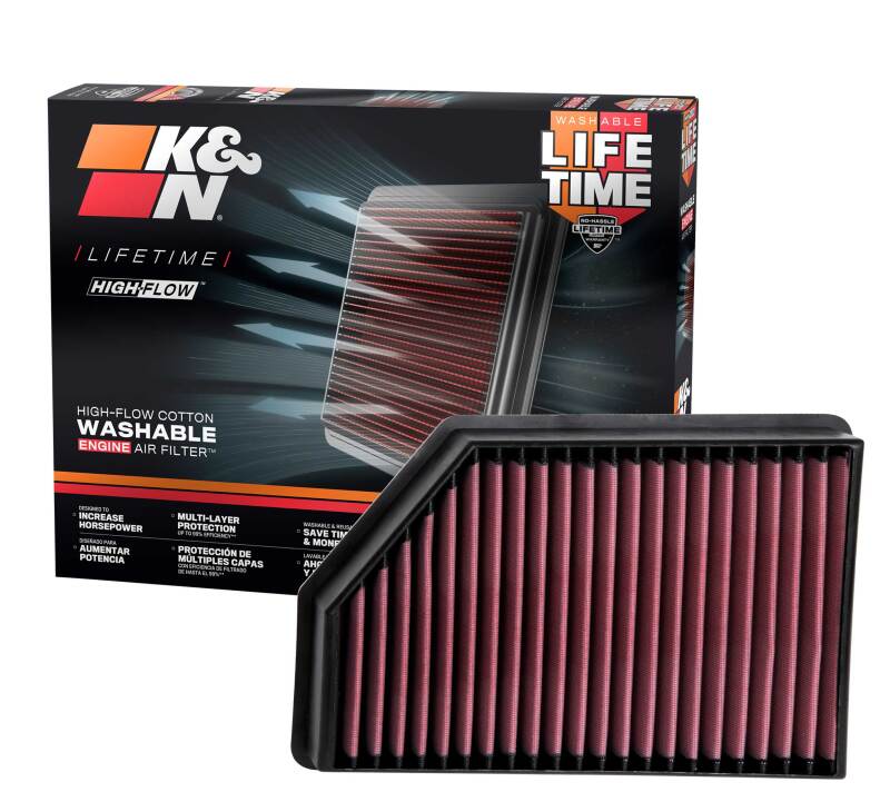 K&N 2020 Chevrolet Silverado 2500/3500 6.6L Diesel Drop In Replacement Air Filter K&N Engineering Air Filters - Drop In  AXOPROS