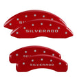 MGP 4 Caliper Covers Engraved Front & Rear Silverado Red finish silver ch MGP Caliper Covers  AXOPROS