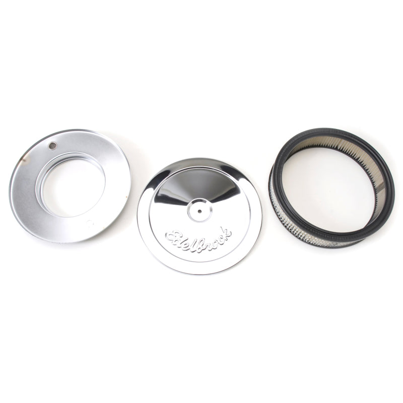 Edelbrock Air Cleaner Pro-Flo Series Round Steel Top Paper Element 10In Dia X 3 5In Chrome Edelbrock Air Filters - Universal Fit  AXOPROS
