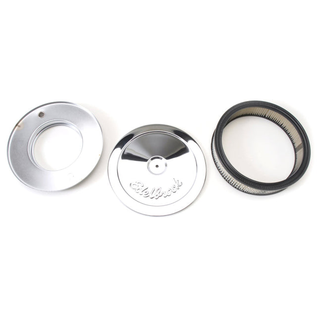 Edelbrock Air Cleaner Pro-Flo Series Round Steel Top Paper Element 10In Dia X 3 5In Chrome Edelbrock Air Filters - Universal Fit  AXOPROS
