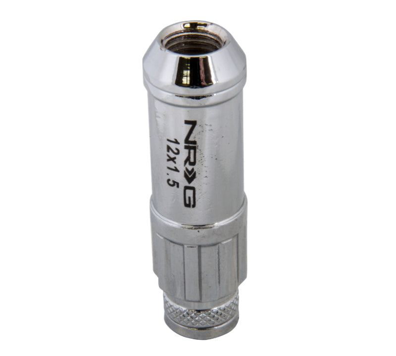 NRG 700 Series M12 X 1.5 Steel Lug Nut w/Dust Cap Cover Set 21 Pc w/Locks & Lock Socket - Silver NRG Lug Nuts  AXOPROS