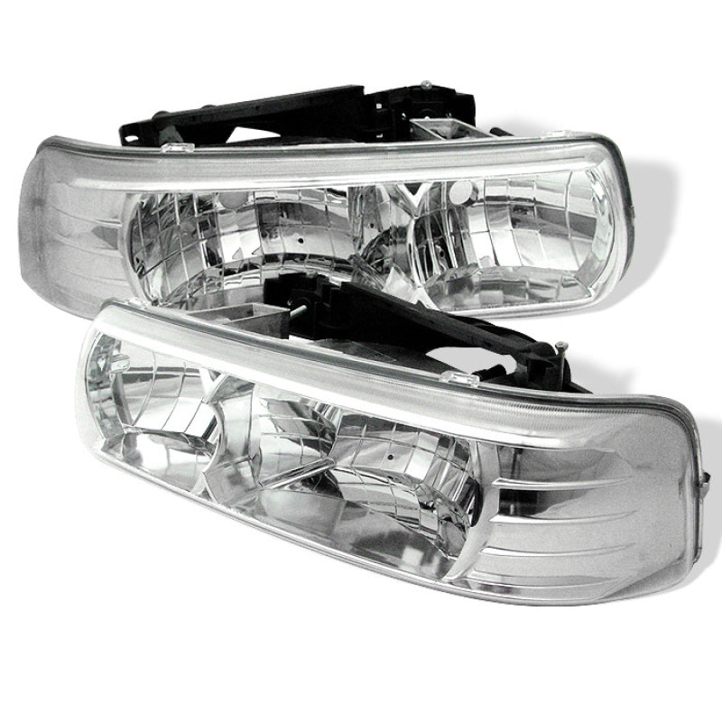 Spyder Chevy Silverado 1500/2500 99-02 Crystal Headlights Chrome HD-YD-CSIL99-C SPYDER Headlights  AXOPROS