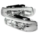 Spyder Chevy Silverado 1500/2500 99-02 Crystal Headlights Chrome HD-YD-CSIL99-C SPYDER Headlights  AXOPROS