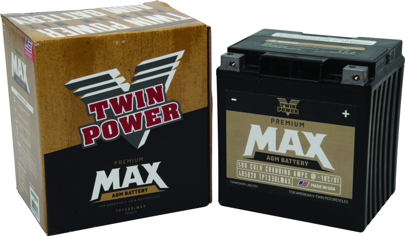 Twin Power GYZ-32HL Premium MAX Battery Replaces H-D 66010-97A Made in USA 500 CCA TwinPower Batteries  AXOPROS