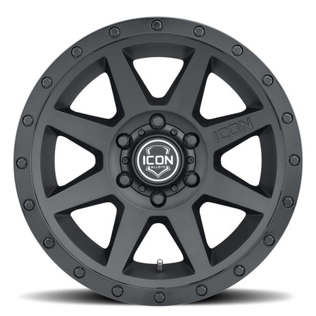 ICON Rebound 17x8.5 6x5.5 25mm Offset 5.75in BS 95.1mm Bore Double Black Wheel ICON Wheels - Cast  AXOPROS