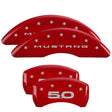 MGP 4 Caliper Covers Engraved Front 2015/Mustang Engraved Rear 2015/50 Red finish silver ch MGP Caliper Covers  AXOPROS