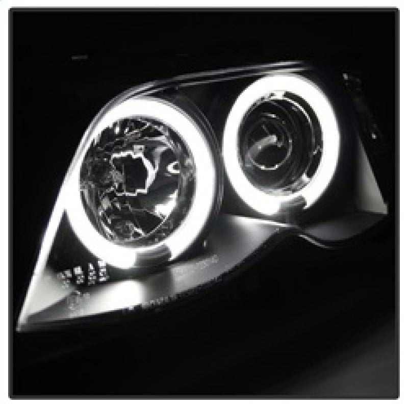 Spyder BMW E46 3-Series 02-05 4DR Projector Headlights 1PC LED Halo Blk PRO-YD-BMWE4602-4D-AM-BK SPYDER Headlights  AXOPROS