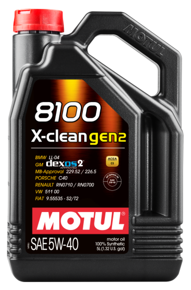 Motul 5L Synthetic Engine Oil 8100 X-CLEAN Gen 2 5W40 Motul Motor Oils  AXOPROS