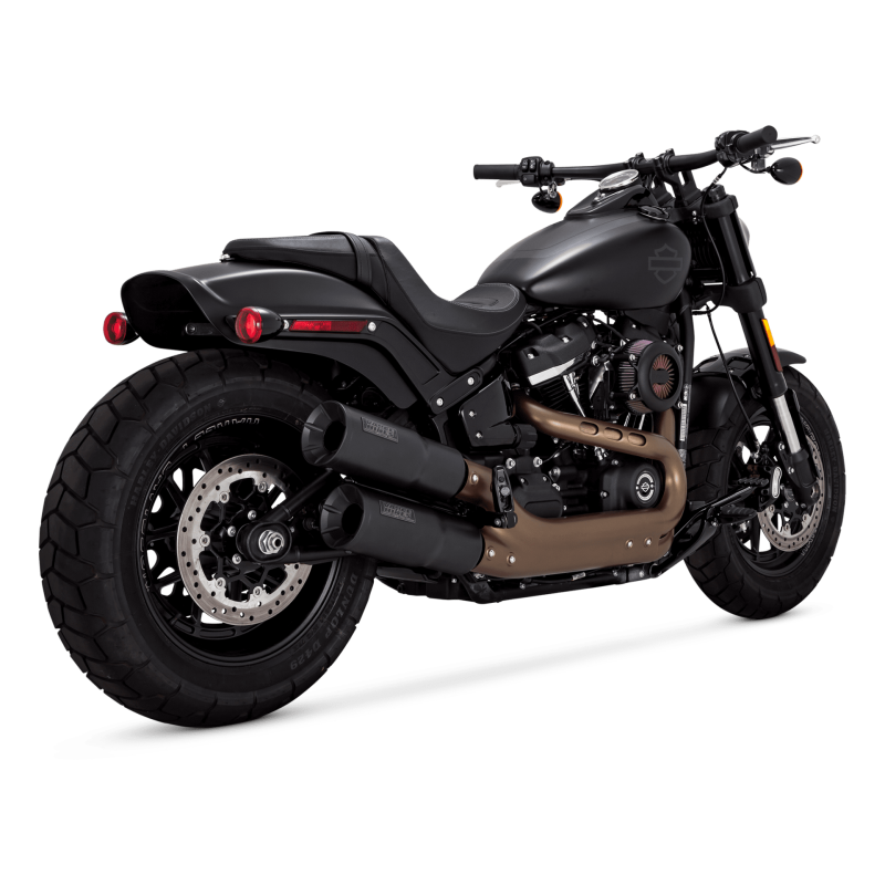 Vance & Hines HD Softail 18-22 Fatbob Hgh S/O Black Slip-On Exhaust Vance and Hines Motorcycle Slip-On  AXOPROS