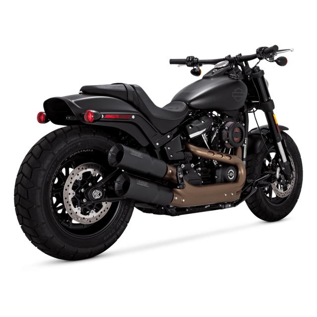Vance & Hines HD Softail 18-22 Fatbob Hgh S/O Black Slip-On Exhaust Vance and Hines Motorcycle Slip-On  AXOPROS
