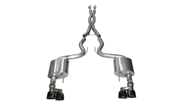 Corsa 2015-2017 Ford Mustang GT 5.0 3in Cat Back Exhaust Black Quad Tips (Xtreme) CORSA Performance Catback  AXOPROS