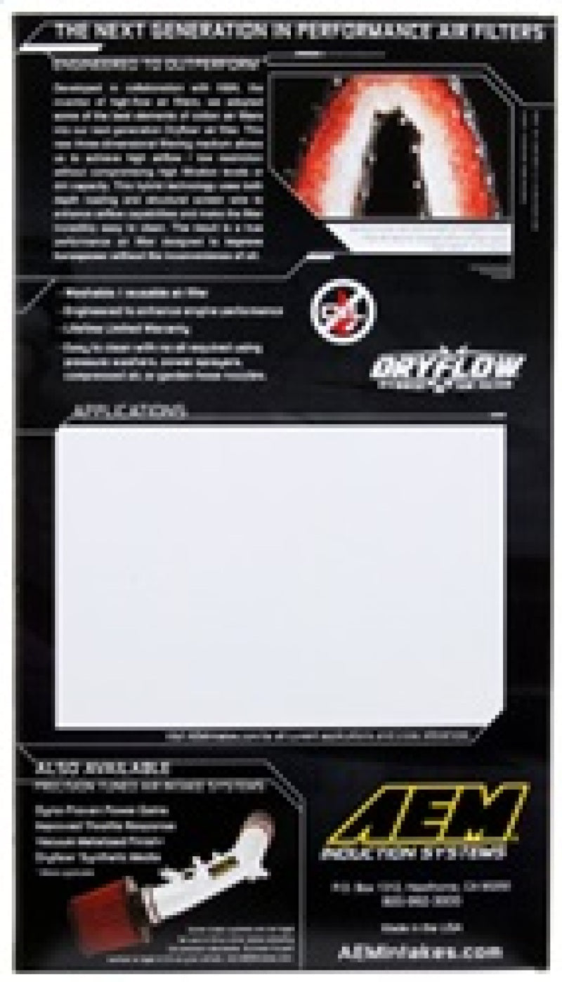 AEM 12-14 Mazda 3/6/CX-5 10.75in O/S L x 7.125in O/S W x 1.625in H DryFlow Panel Air Filter AEM Induction Air Filters - Drop In  AXOPROS