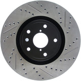 StopTech 05-10 Subaru Impreza WRX/STi Slotted & Drilled Left Front Rotor Stoptech Brake Rotors - Slot & Drilled  AXOPROS