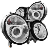 ANZO 1999-2002 Mercedes Benz E Class W210 Projector Headlights Chrome ANZO Headlights  AXOPROS