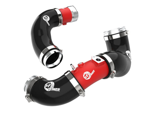aFe aFe BladeRunner 22-23 Kia Stinger L4-2.5L (t) Aluminum Hot and Cold Charge Pipe Kit - Red Intercoolers aftermarket performance part